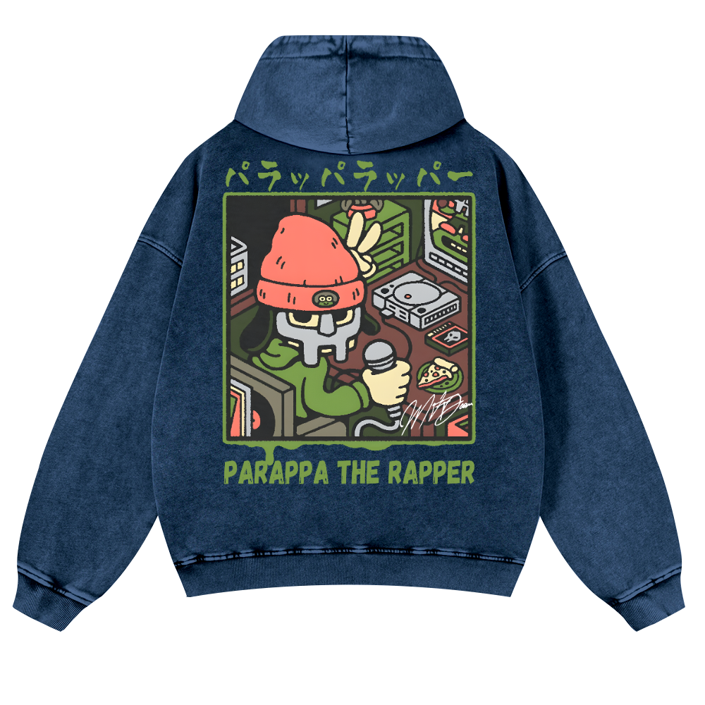 PaRappa the Rapper Vintage Washed Cotton Back Art Hoodie
