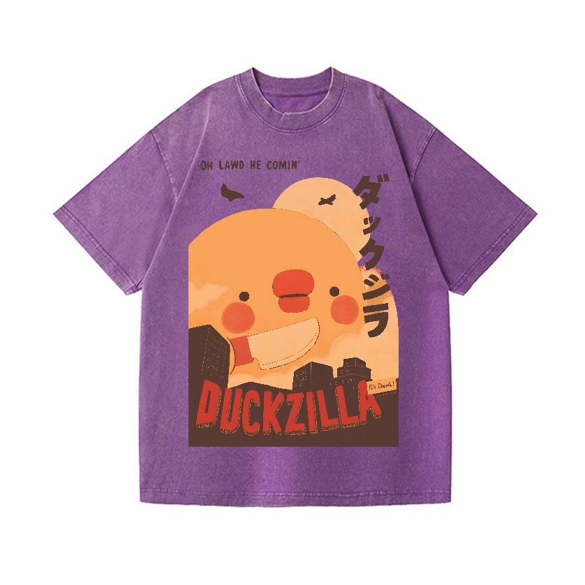 Duck Kaiju Vintage Wash Japanese Design T-Shirt