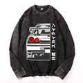 Vintage Cotton Wash Crewneck Long-Sleeve T-Shirt
