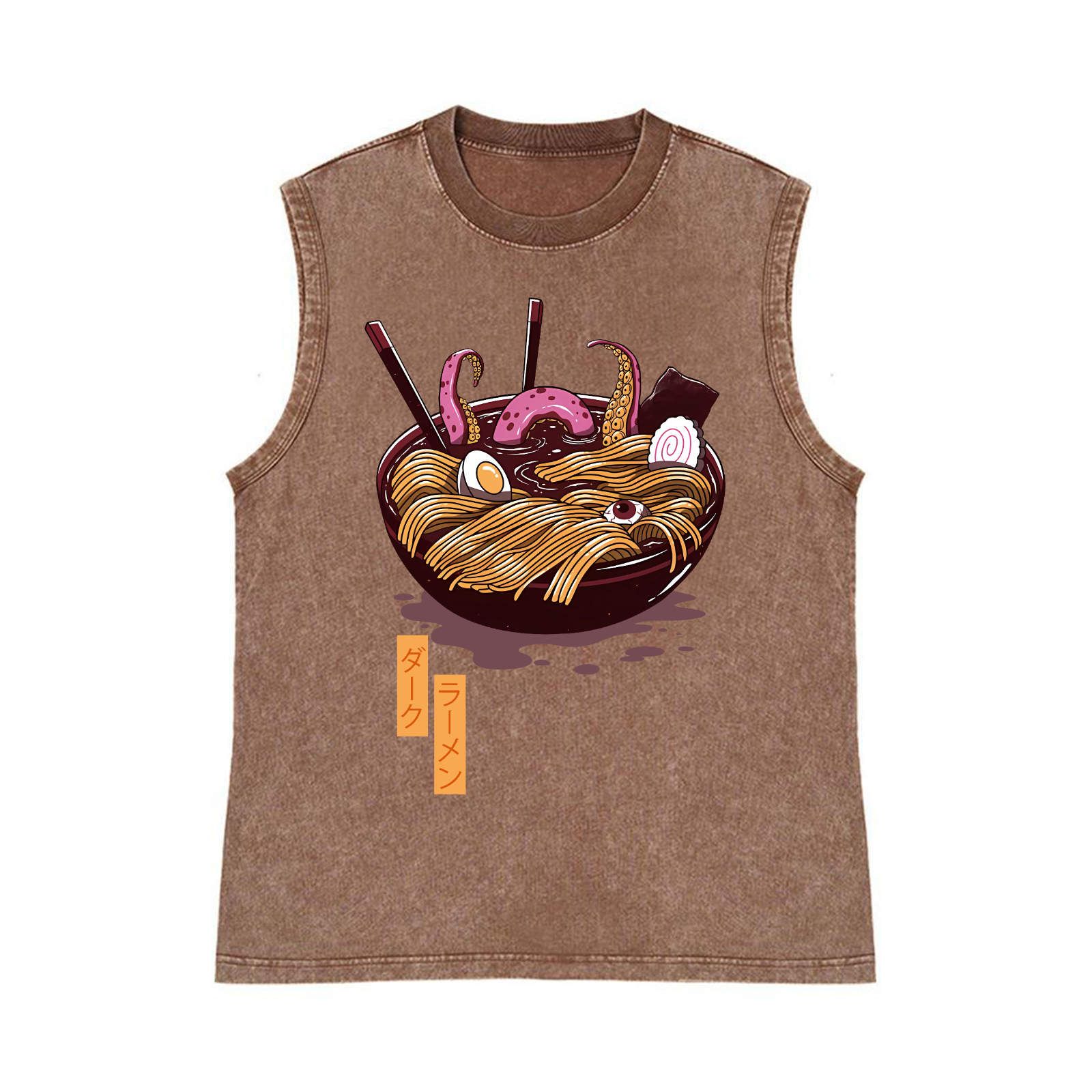 Monster Ramen Pure Cotton Wash-Dyed Sleeveless Tank Top