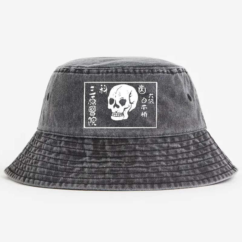 Skull Vintage 100% Cotton Bucket Hat