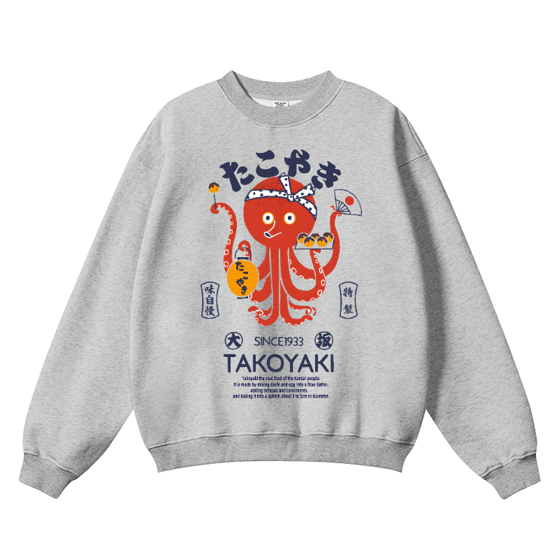 Takoyaki Octopus Vintage Cotton Blend Crewneck Sweatshirt