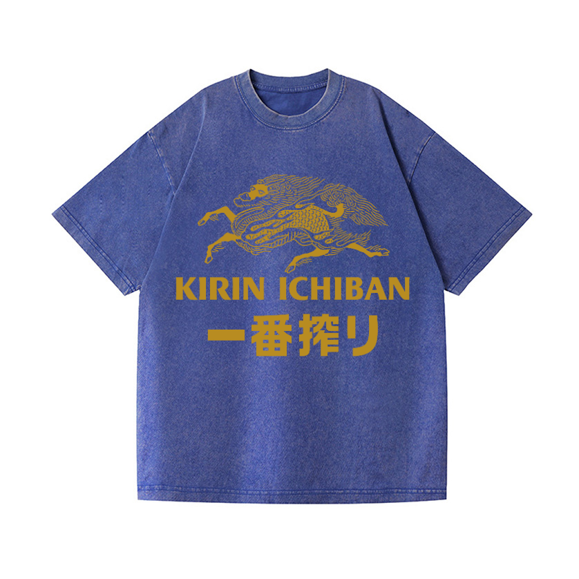 Kirin Ichiban Brewery Beer Vintage Wash Japanese Design T-Shirt