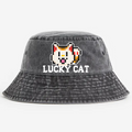 Lucky Cat Vintage 100% Cotton Bucket Hat