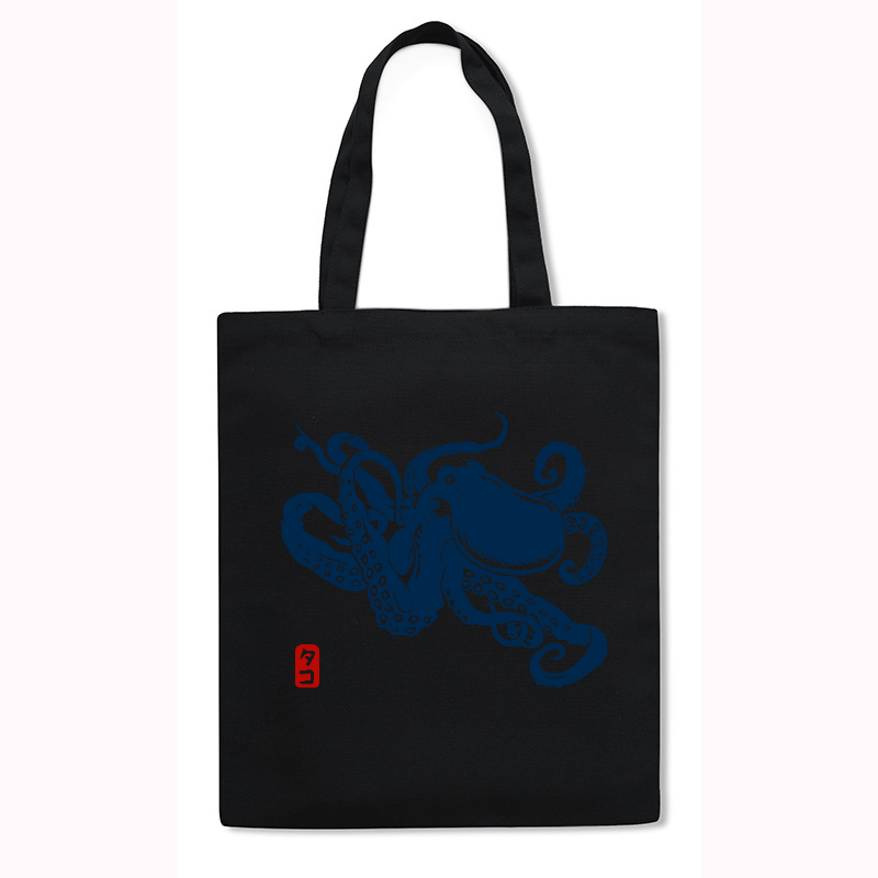 Octopus Japanese Style Canvas Tote Bag