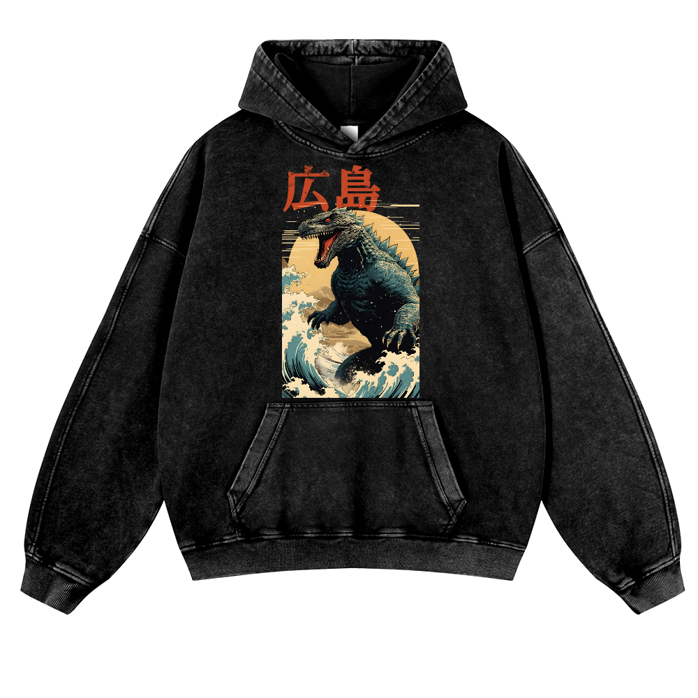Hiroshima Kaiju Vintage Washed Thick Cotton Hoodie