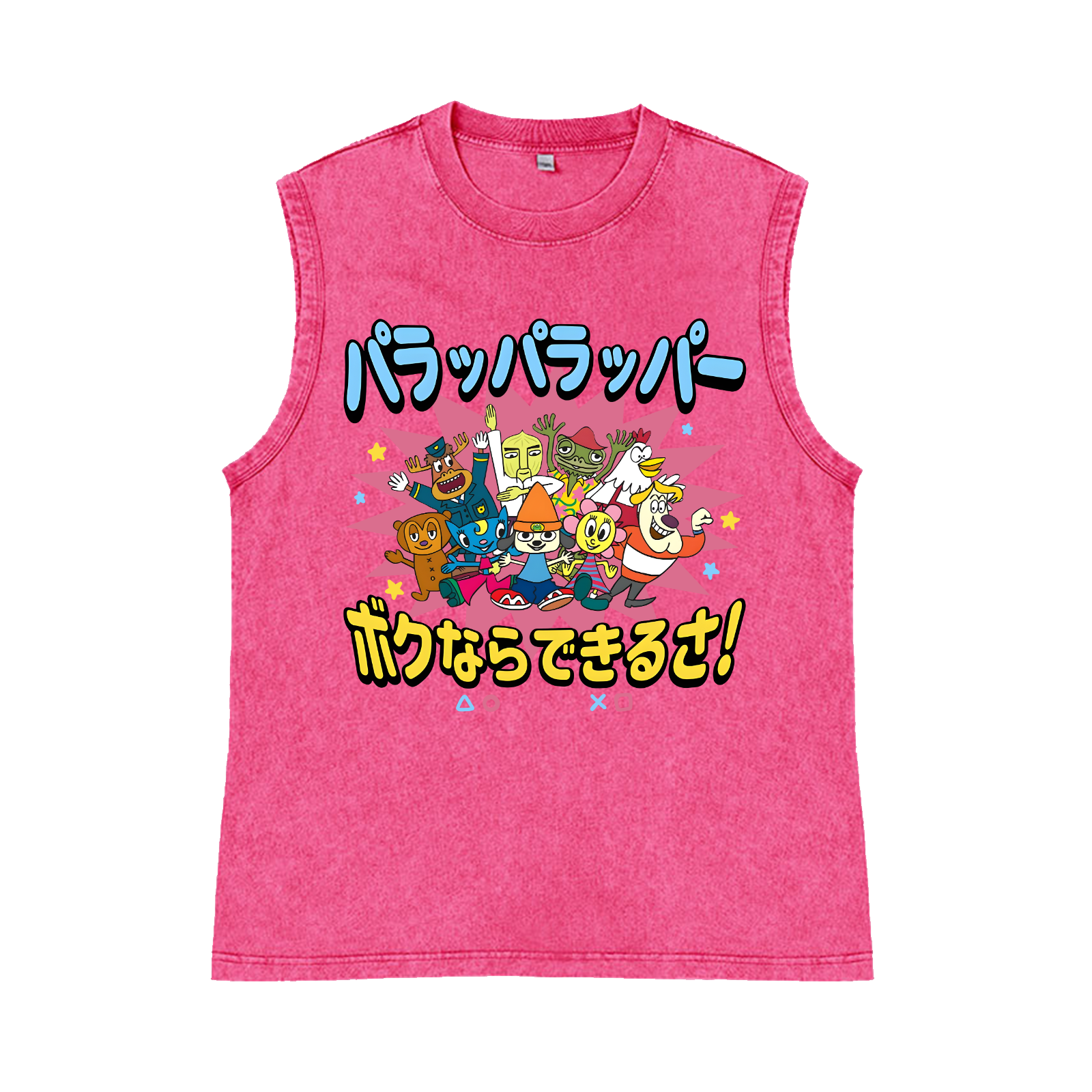 PaRappa the Rapper Pure Cotton Wash-Dyed Sleeveless Tank Top