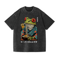 Frog Ramen Vintage Wash Japanese Design T-Shirt