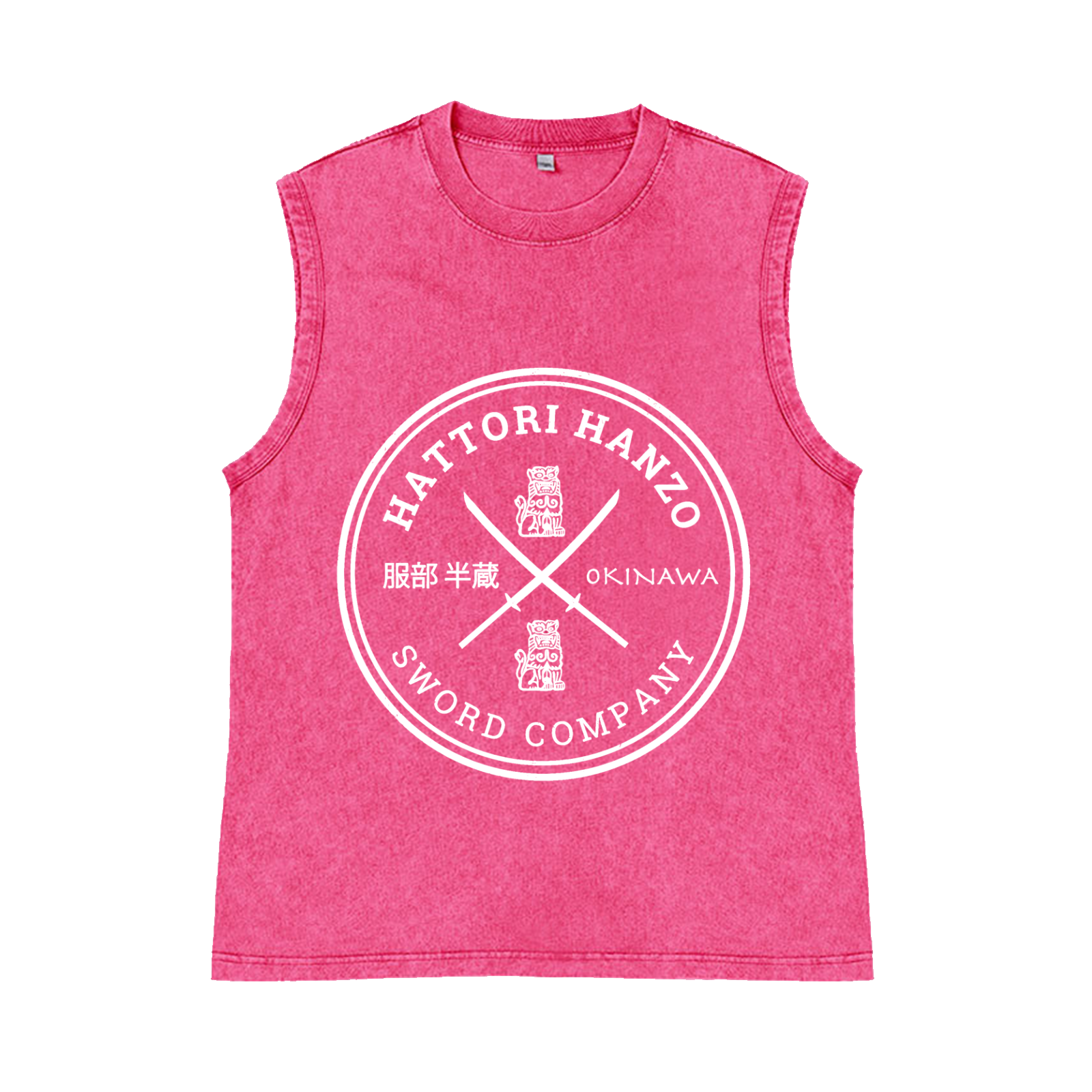 Hattori Hanzo Komainu Okinawa Sword Company Pure Cotton Wash-Dyed Sleeveless Tank Top