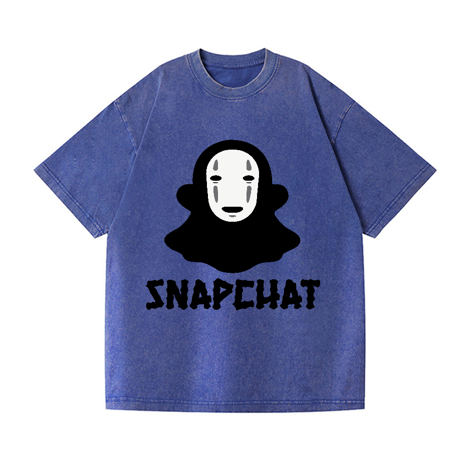Ghibli No Face Kaonashi Snapchat Vintage Wash Japanese Design T-Shirt