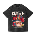 Robotto Ramen Vintage Wash Japanese Design T-Shirt