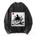 Vintage Cotton Wash Crewneck Long-Sleeve T-Shirt