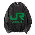 Vintage Cotton Wash Crewneck Long-Sleeve T-Shirt