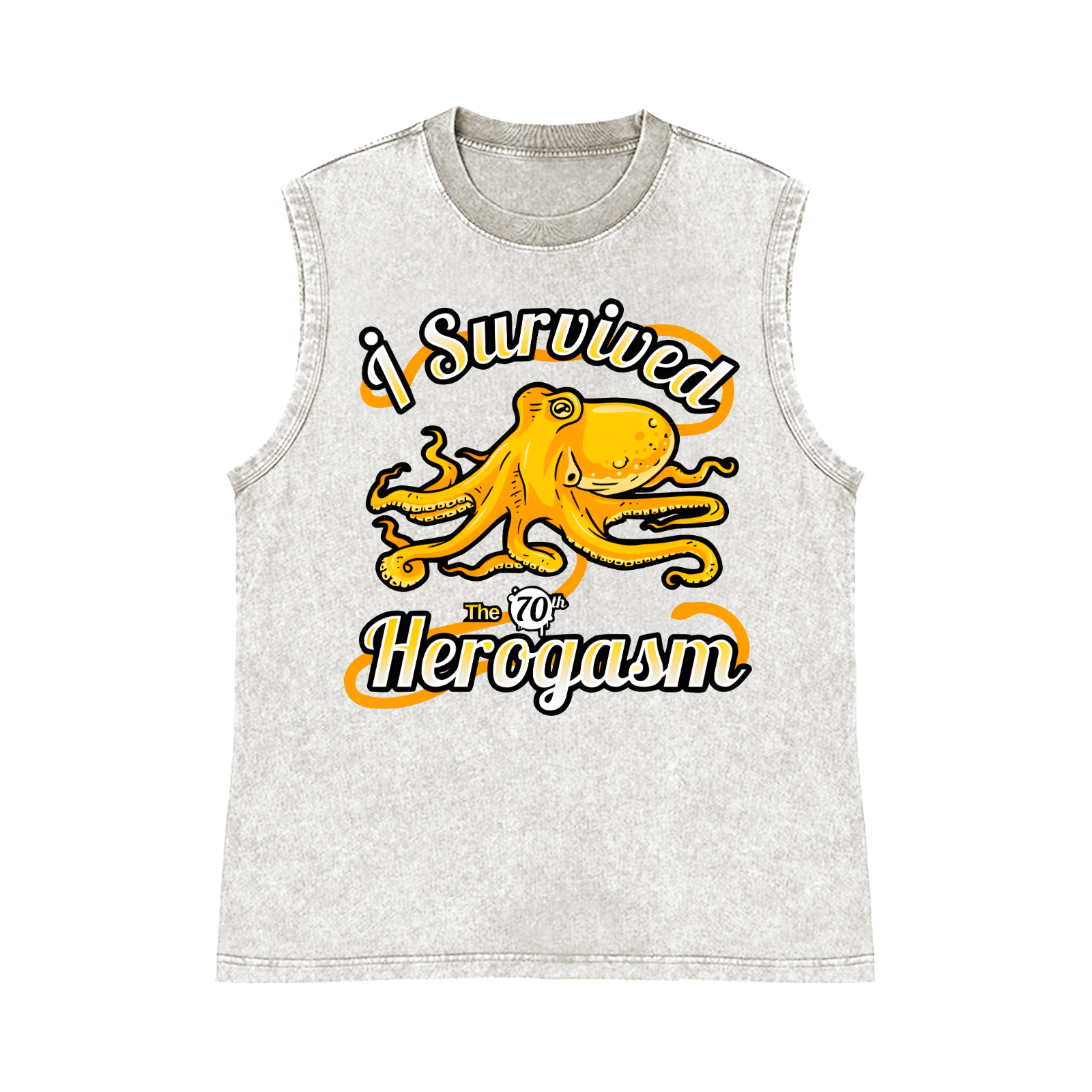 Octopus Herogasm Pure Cotton Wash-Dyed Sleeveless Tank Top