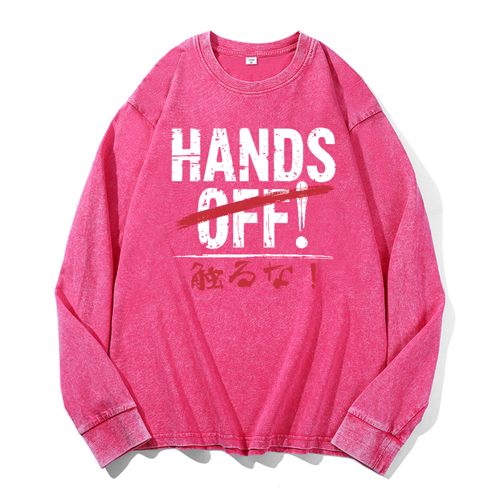 Hands Off Vintage Cotton Wash Long-sleeve T-shirt