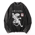 Vintage Cotton Wash Crewneck Long-Sleeve T-Shirt