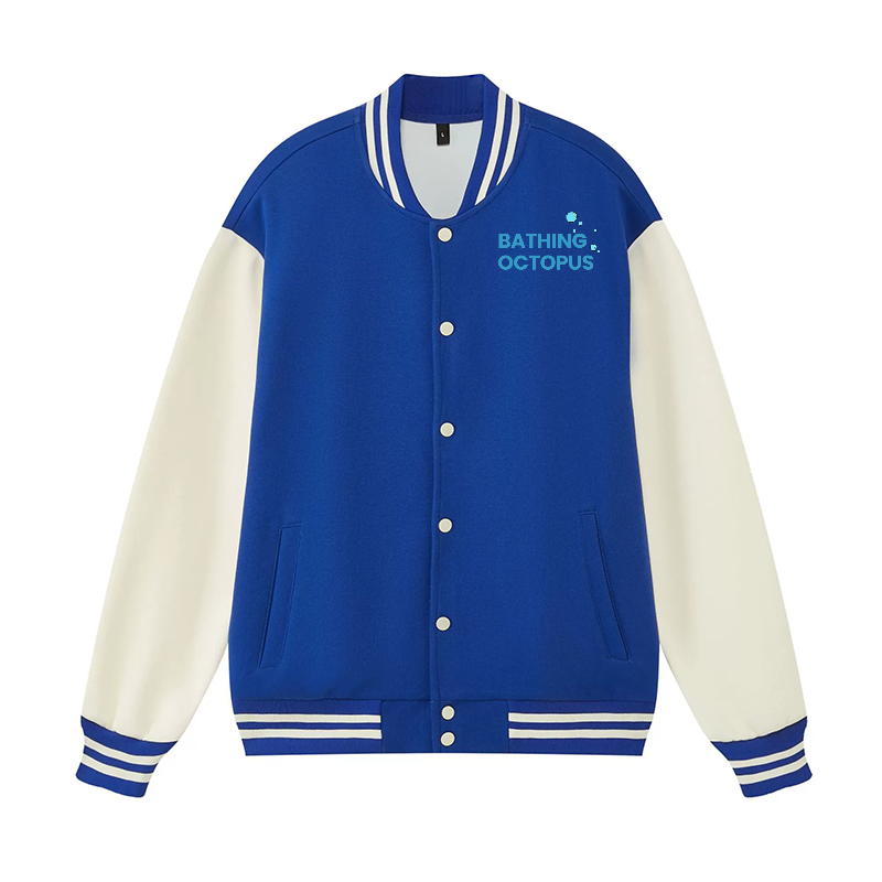Bubble Bath Octopus Vintage Cotton Varsity Jacket