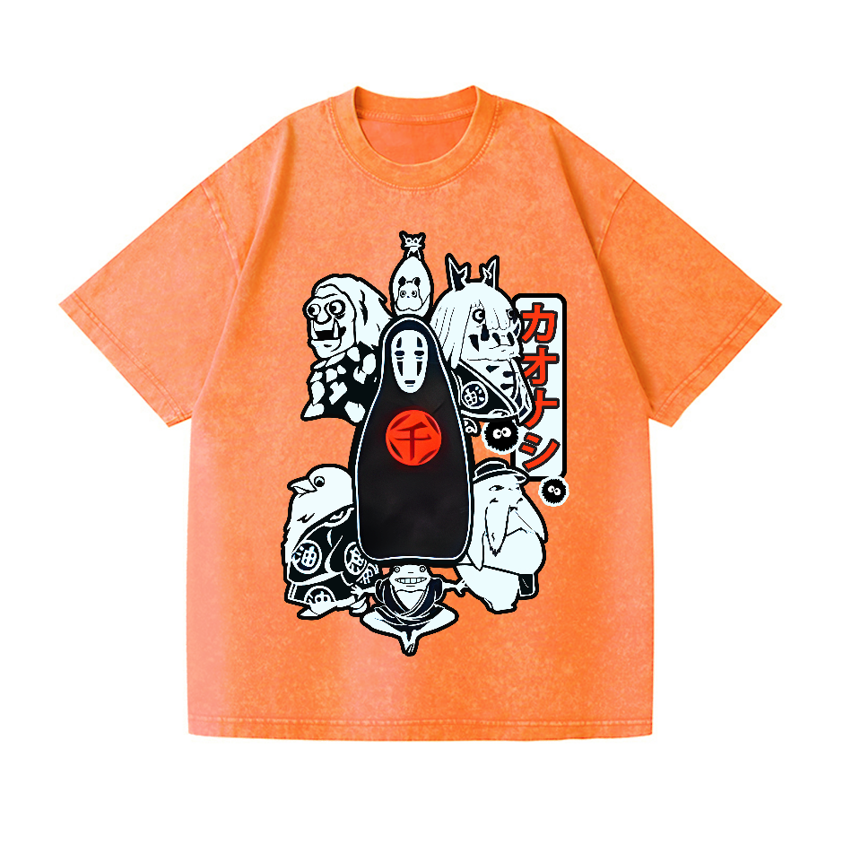 Ghibli No Face Kaonashi Vintage Wash Japanese Design T-Shirt