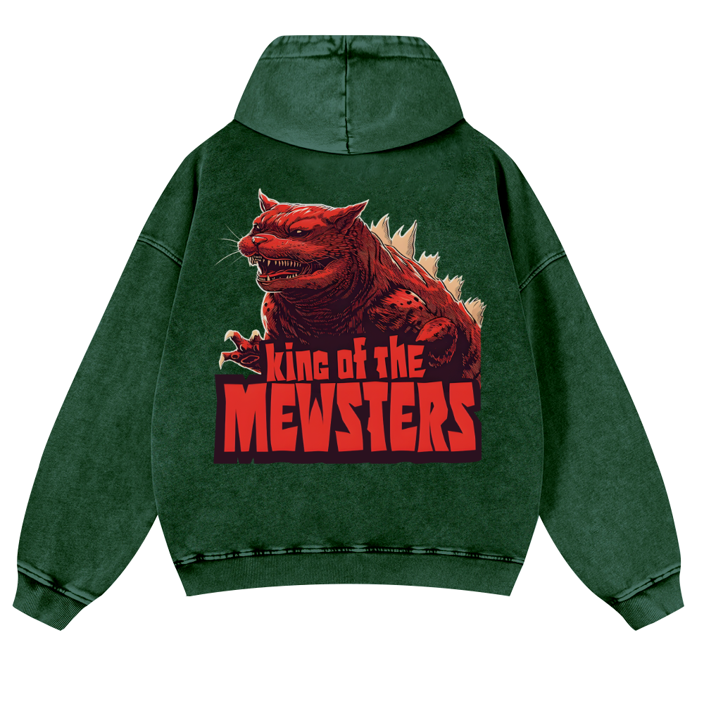 Catzilla Cat Kaiju Vintage Washed Cotton Back Art Hoodie