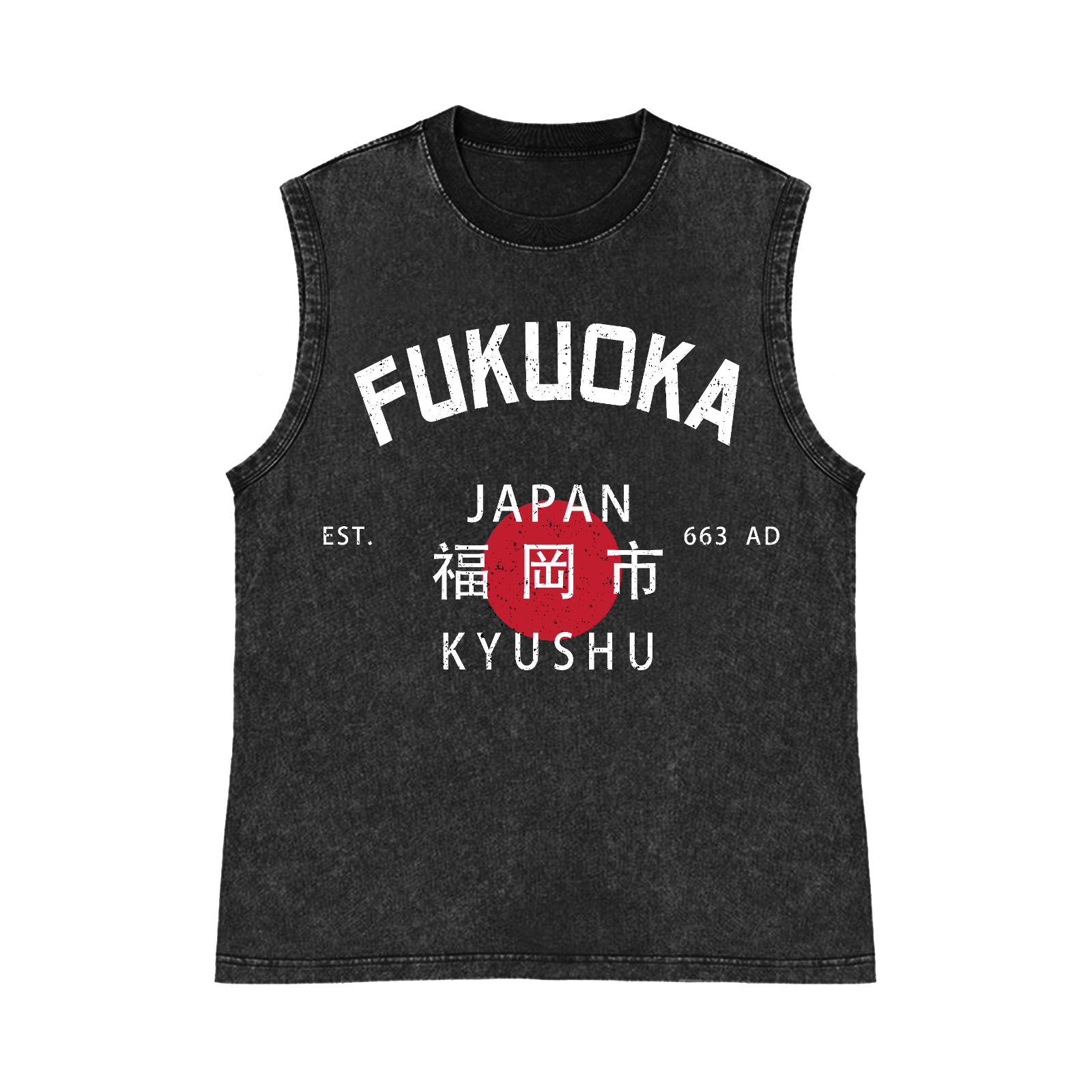 FUKUOKA Pure Cotton Wash-Dyed Sleeveless Tank Top