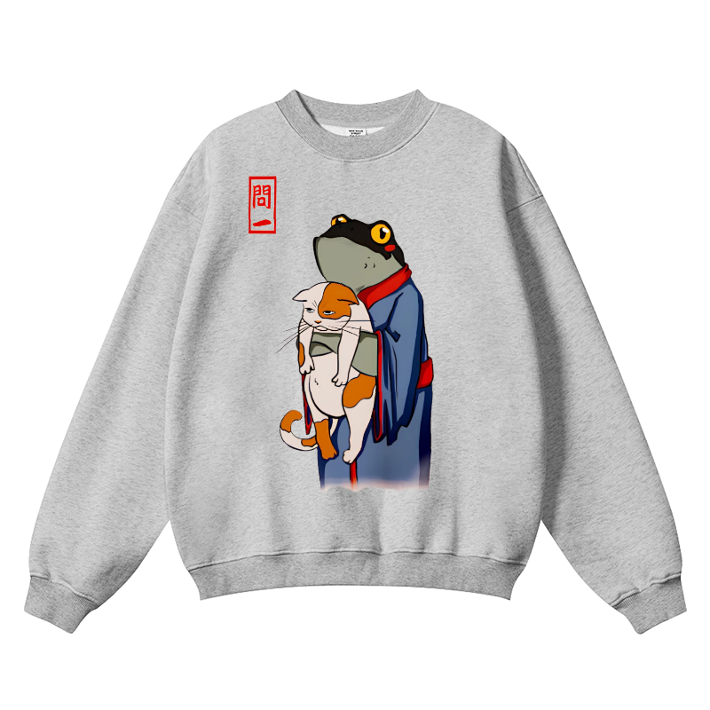 Matsumoto Hoji Frog Vintage Cotton Blend Crewneck Sweatshirt
