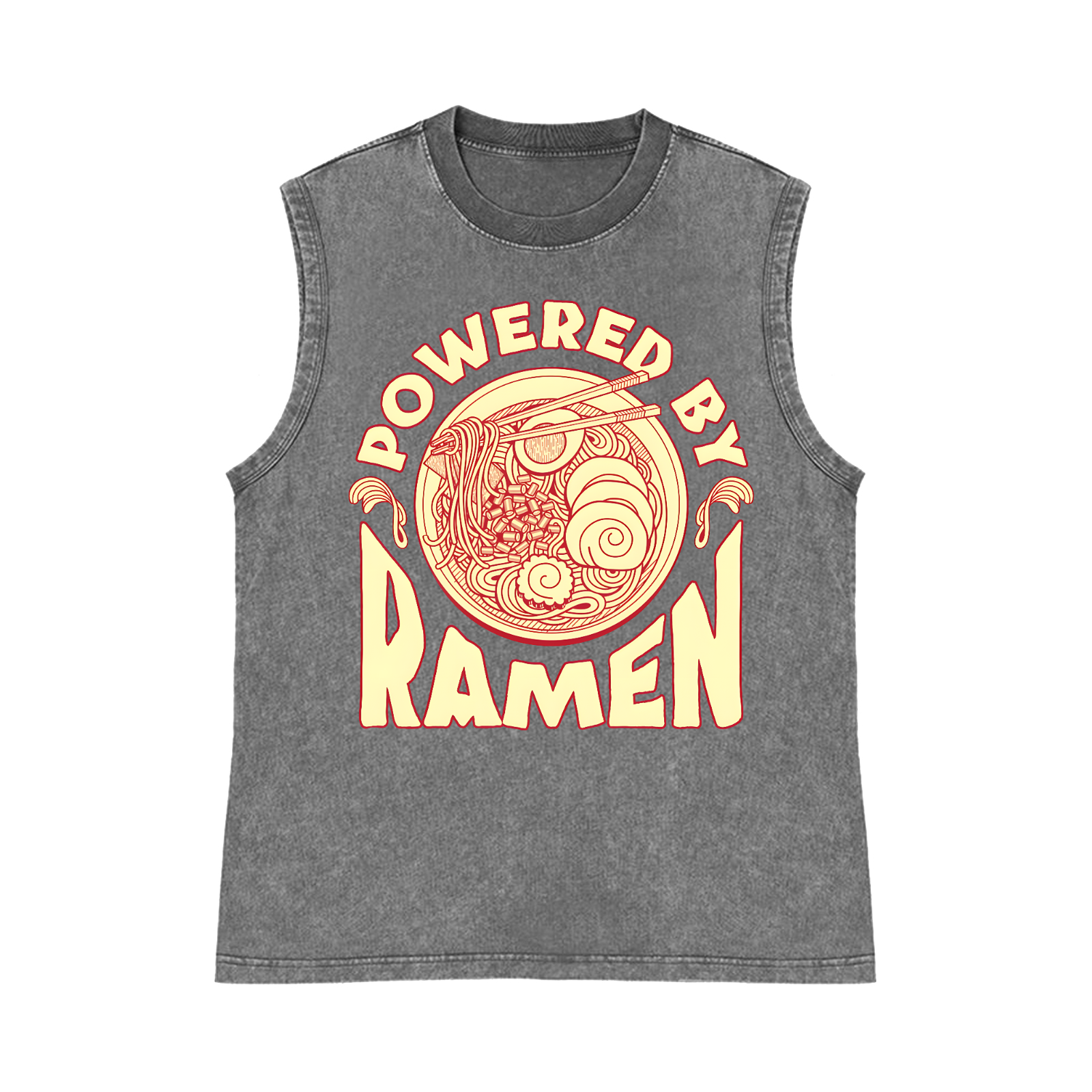 Ramen Pure Cotton Wash-Dyed Sleeveless Tank Top