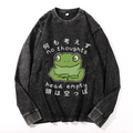 Vintage Cotton Wash Crewneck Long-Sleeve T-Shirt