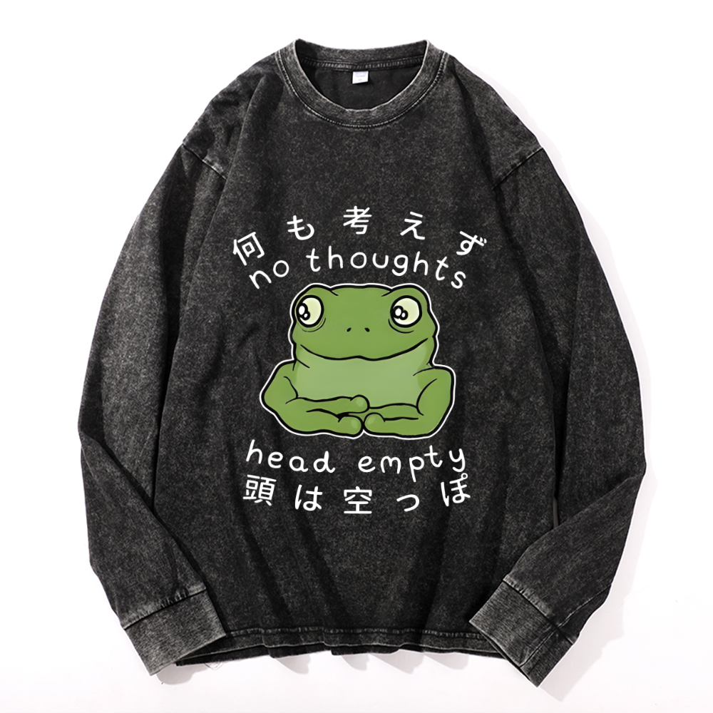 Vintage Cotton Wash Crewneck Long-Sleeve T-Shirt