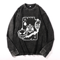 Vintage Cotton Wash Crewneck Long-Sleeve T-Shirt
