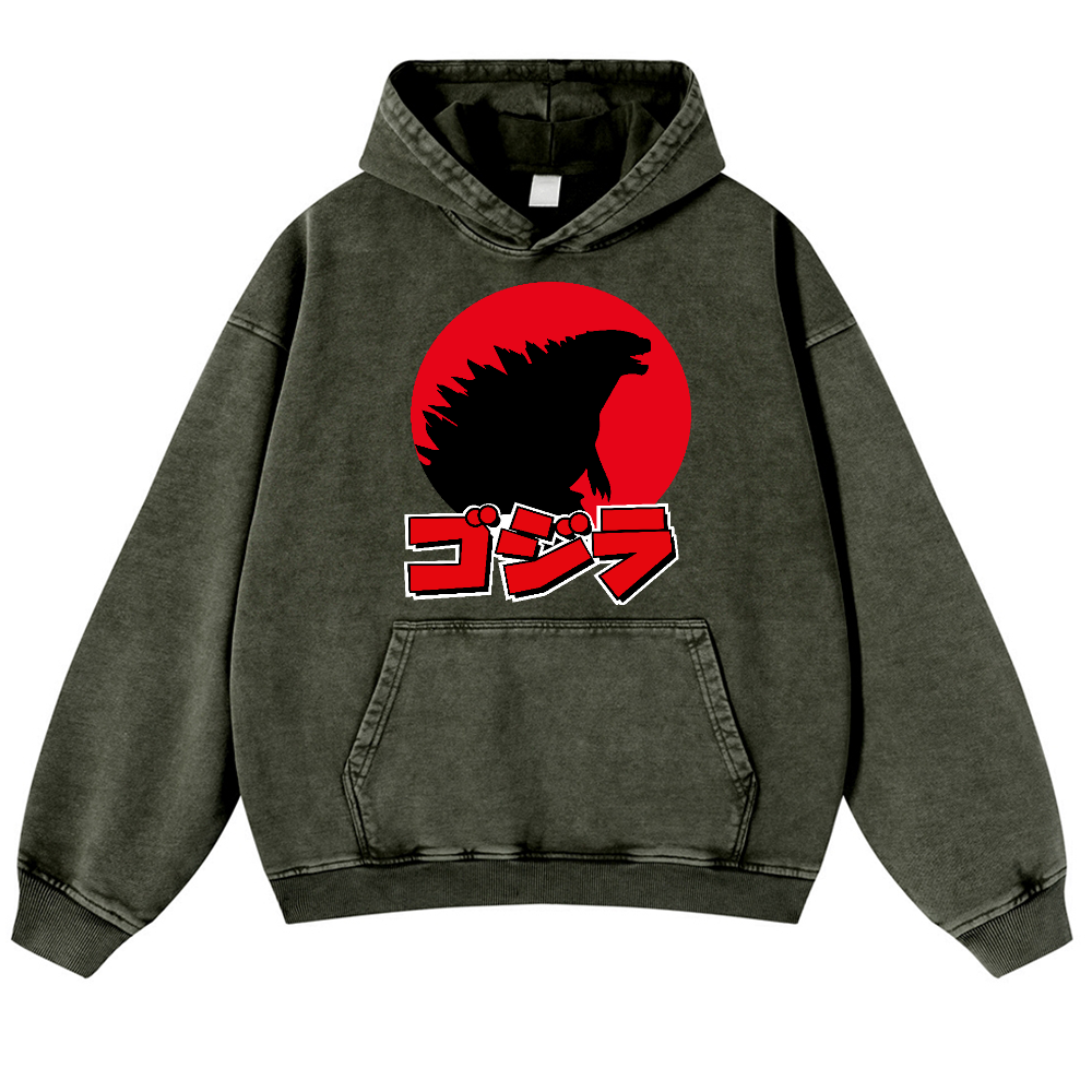 Kaiju Vintage Washed Thick Cotton Hoodie