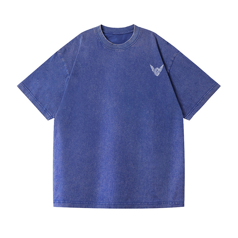 Wing Vintage Wash Japanese Design Back Art T-Shirt