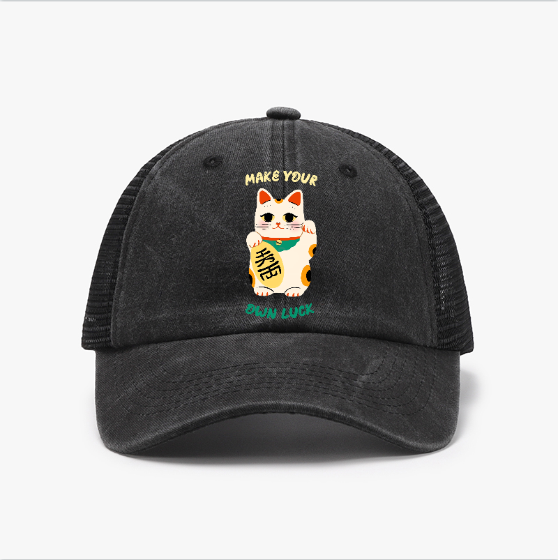 Lucky Cat Vintage Cotton Breathable Hat