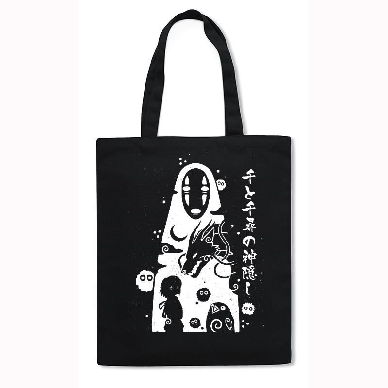 Ghibli No Face Kaonashi Japanese Style Canvas Tote Bag