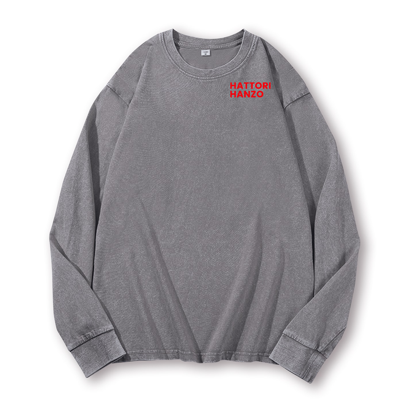 Okinawa Hattori Hanzo Vintage Washed Cotton Back Art Long-sleeve T-shirt