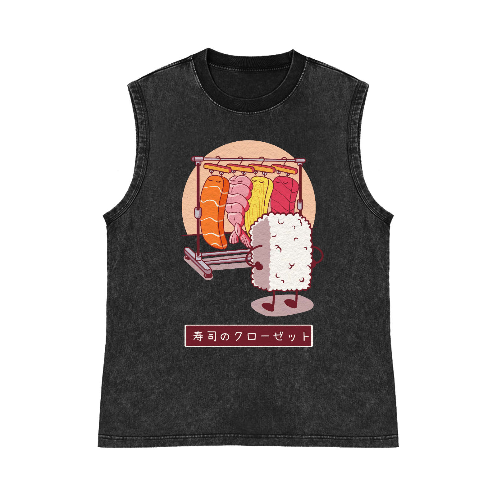 Sushi Pure Cotton Wash-Dyed Sleeveless Tank Top