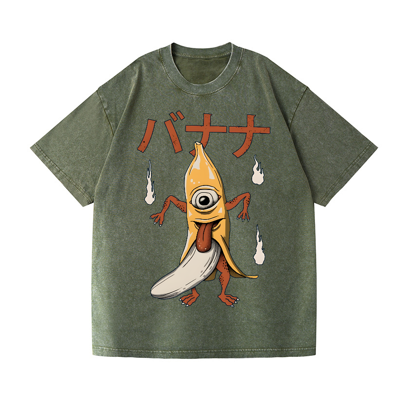 Banana Monster Vintage Wash Japanese Design T-Shirt