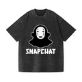 Ghibli No Face Kaonashi Snapchat Vintage Wash Japanese Design T-Shirt
