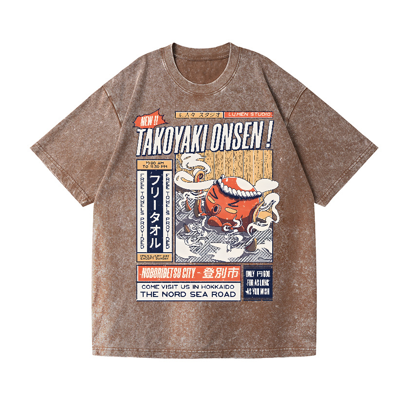 Octopus Takoyaki Vintage Wash Japanese Design T-Shirt