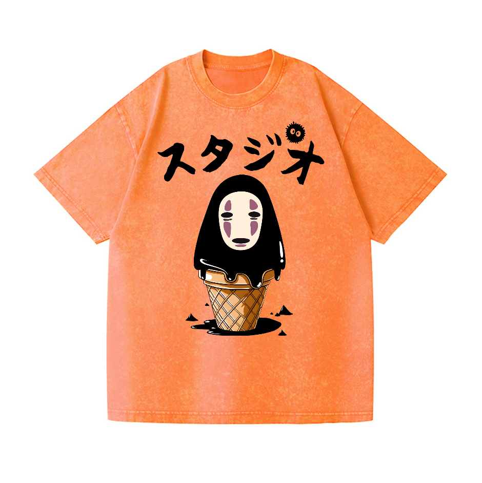 Ghibli No Face Kaonashi Vintage Wash Japanese Design T-Shirt