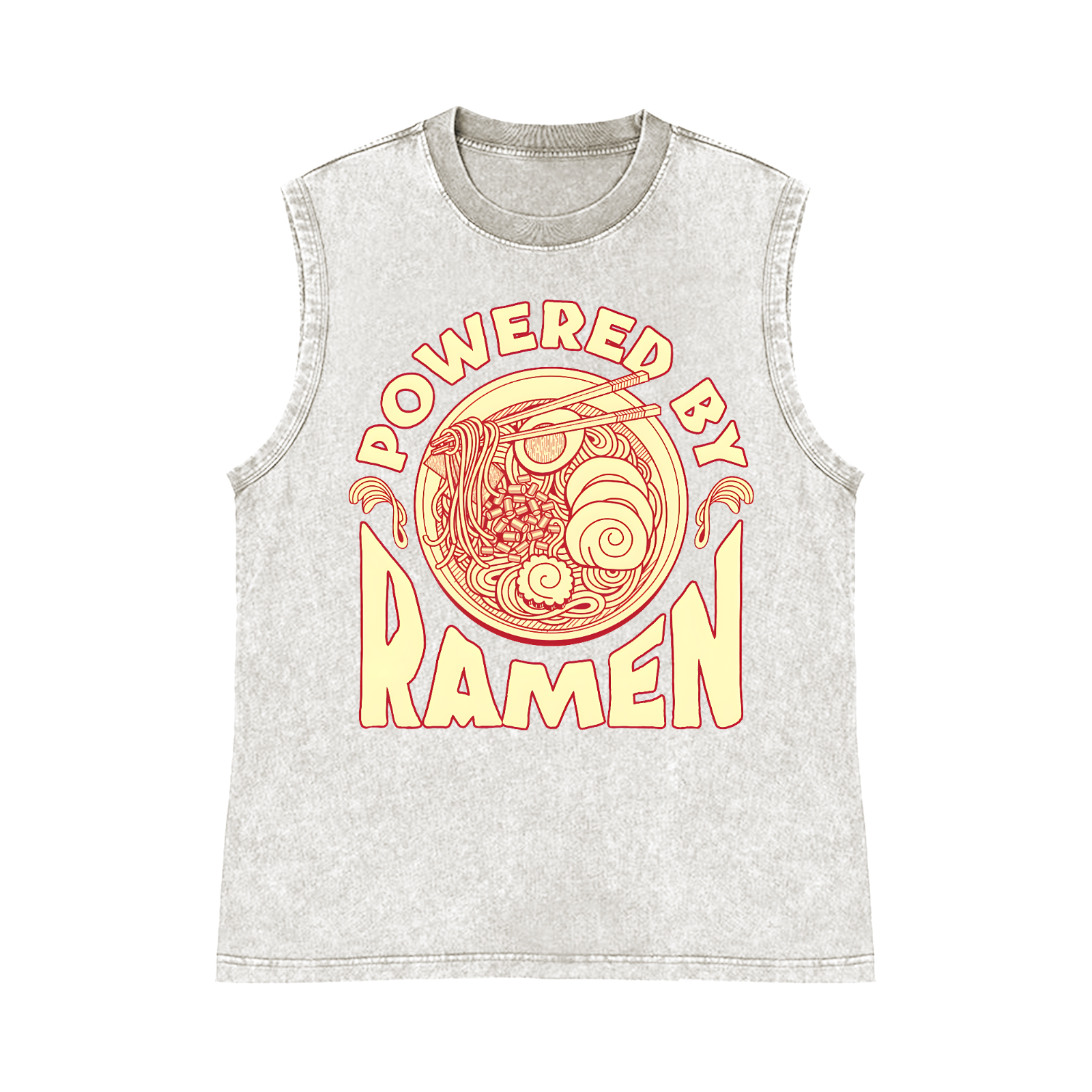 Ramen Pure Cotton Wash-Dyed Sleeveless Tank Top