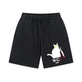 The Black Cat with a Knife Vintage Pure Thick Cotton Shorts