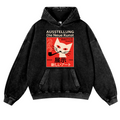 Cat Vintage Washed Thick Cotton Hoodie