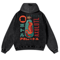 Axolotl Fish Vintage Washed Cotton Back Art Hoodie