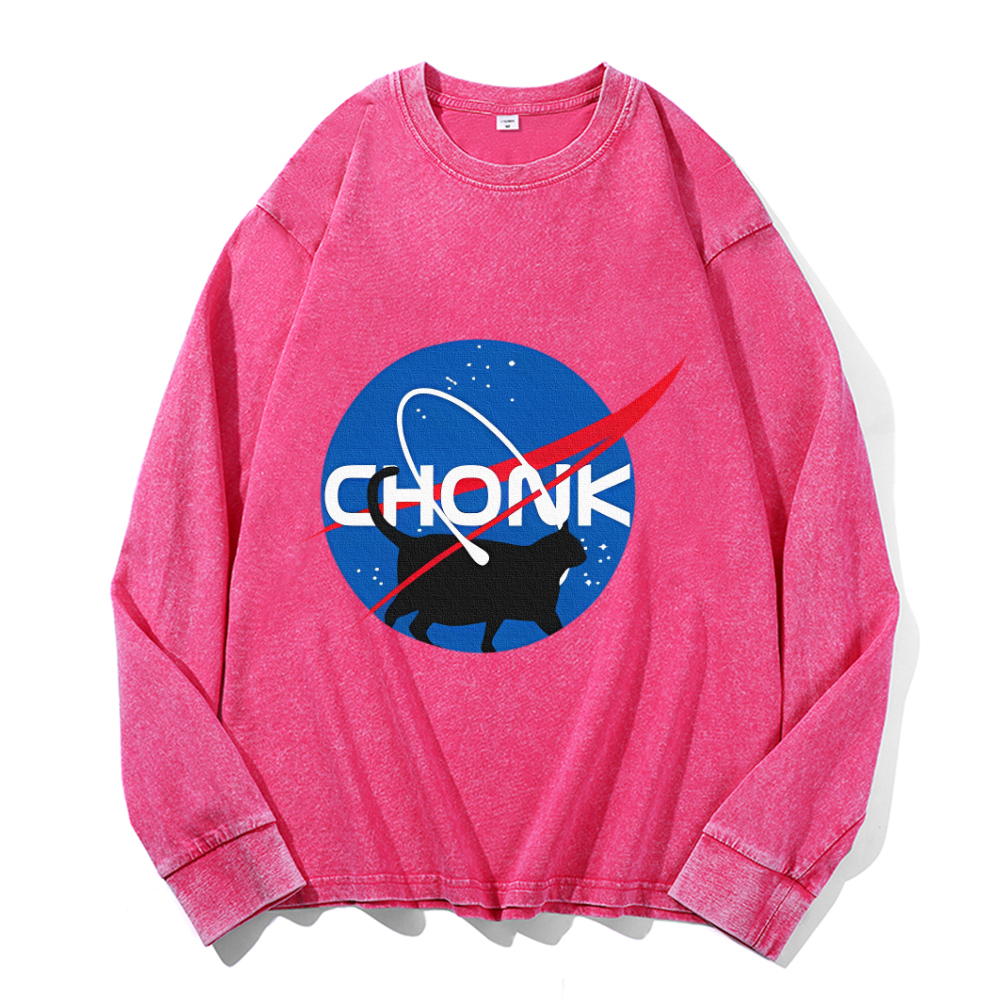 Vintage Cotton Wash Crewneck Long-Sleeve T-Shirt