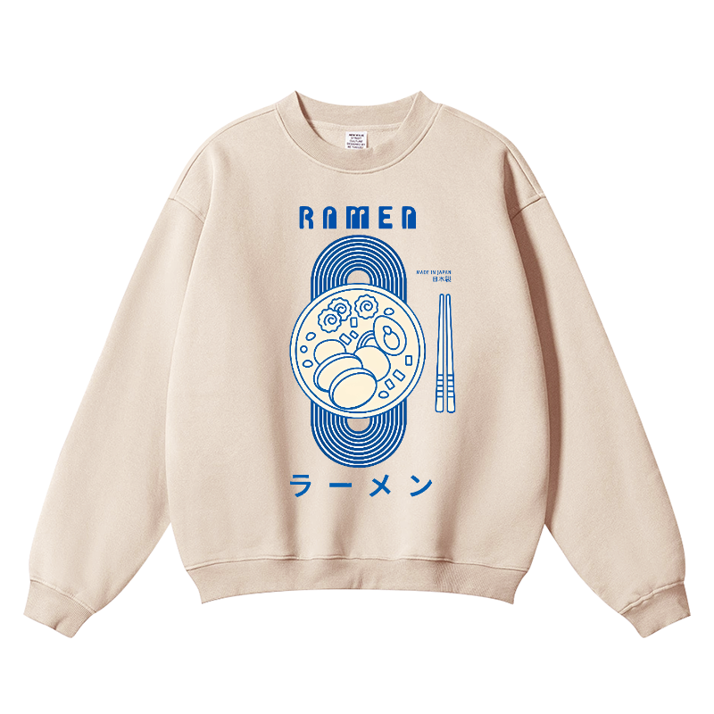 Ramen Vintage Cotton Blend Crewneck Sweatshirt