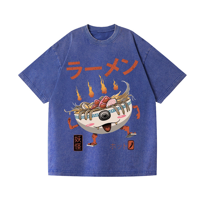Ramen Monster Vintage Wash Japanese Design T-Shirt