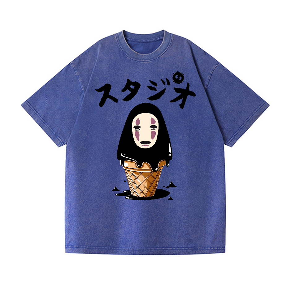 Ghibli No Face Kaonashi Vintage Wash Japanese Design T-Shirt