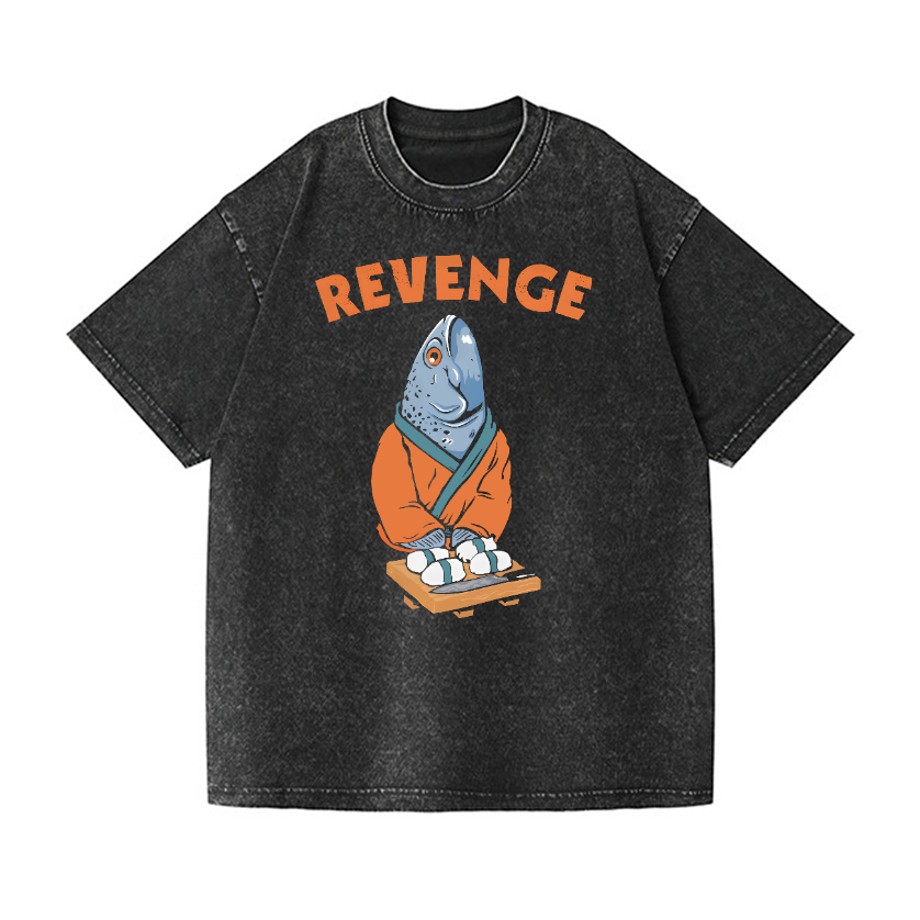 Revenge Fish Vintage Wash Japanese Design T-Shirt