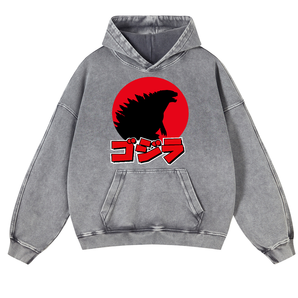 Kaiju Vintage Washed Thick Cotton Hoodie
