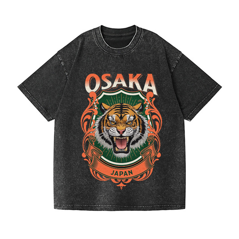 Osaka Tiger Japan Vintage Wash Japanese Design T-Shirt